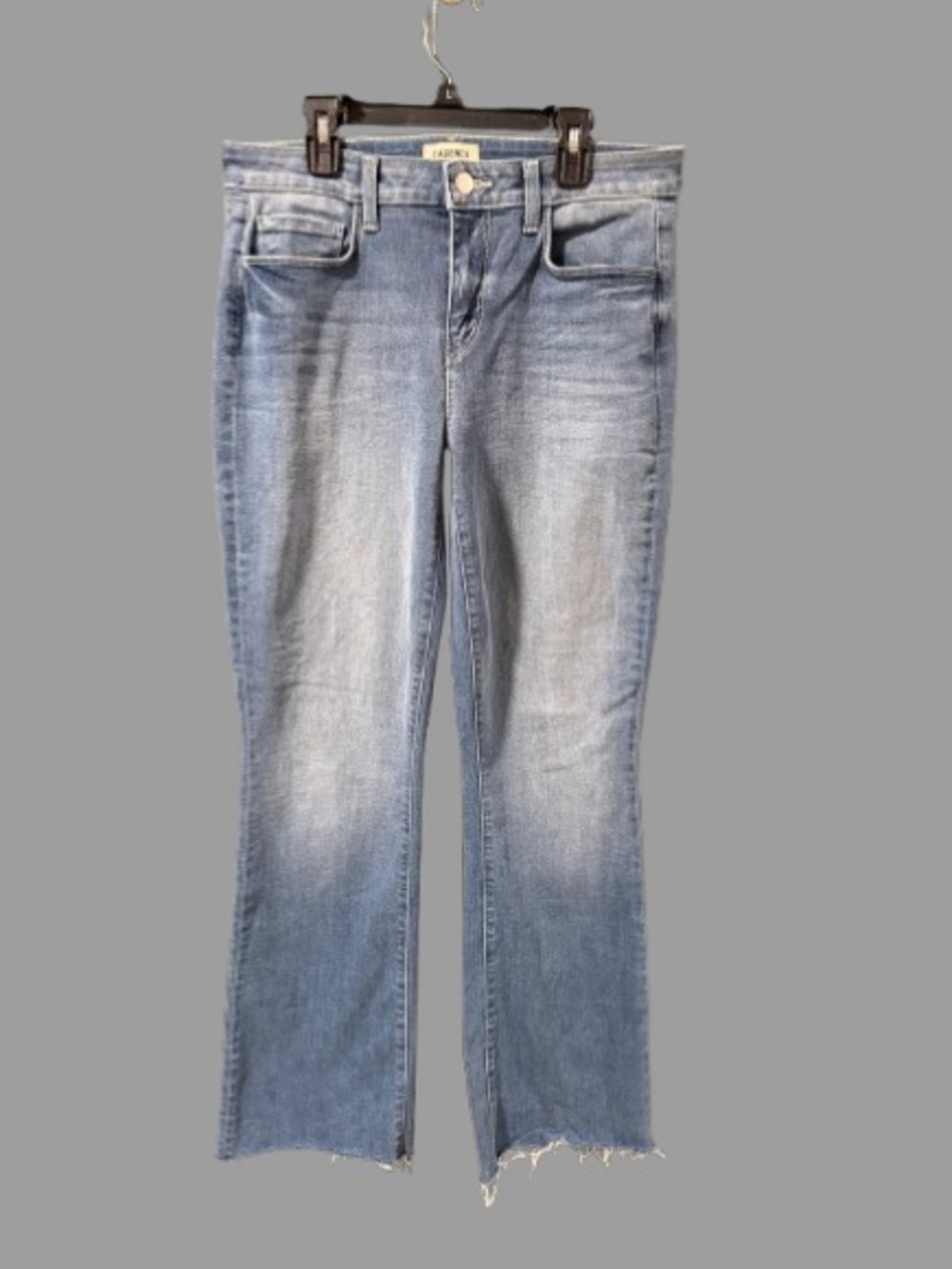 L’AGENCE Size 28 Raw Hem Bootcut Jeans Light Wash Stretch Denim - Picture 2 of 5